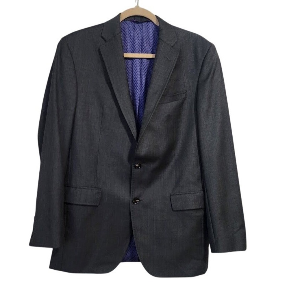 TED BAKER LONDON 2 button Endurance Wool Blazer‎ Sport Coat Gray 40R